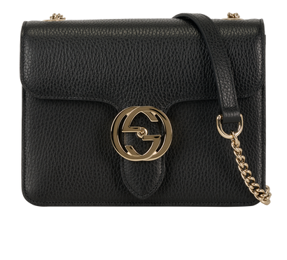 Small Interlocking G, &pound;550, Handbags, Black, Leather, Front view